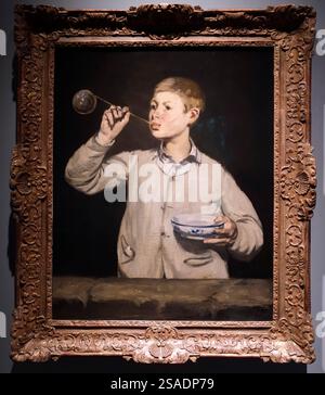 Calouste Gulbenkian Museum. Boy Blowing Bubbles. Edouart Manet. France, 1867. Oil on canvas Stock Photo
