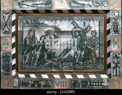Museum of the Orient.  Way of the cross. 8th Station: Jesus meets the women of Jerusalem. Lisbon. Portugal. Stock Photo