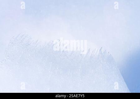 Layer of Ice and Snow After Melt and Freeze Stock Photo