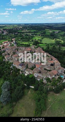 drone photo Medieval city of Pérouges france europe Stock Photo - Alamy