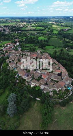 drone photo Medieval city of Pérouges france europe Stock Photo - Alamy