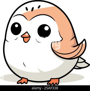 Vector cartoon little owl isolated on white background Stock Vector ...