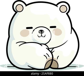 cartoon happy little teddy polar bear with thought bubble Stock Vector ...