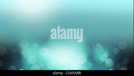 Image of glowing light spots moving over blue background Stock Photo