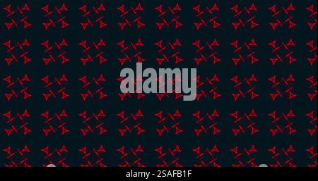 Red geometric shapes pattern image over dark background Stock Photo