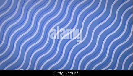 Wavy blue and white lines creating fluid image pattern Stock Photo