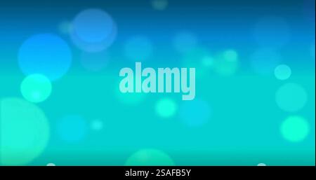 Image of glowing light spots moving over blue background Stock Photo