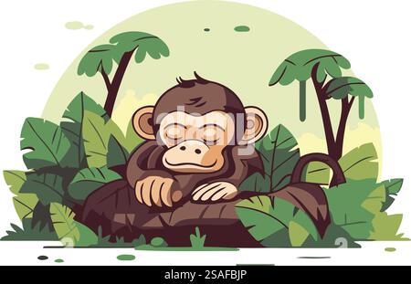 jungle monkey cartoon Stock Vector Image & Art - Alamy