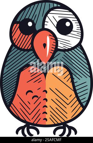 Vector cartoon little owl isolated on white background Stock Vector ...