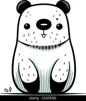 cute bear panda character vector illustration design Stock Vector Image