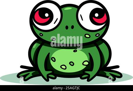 Cute frog cartoon isolated on white background Stock Vector Image & Art ...