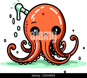 Cute kawaii octopus emoji icon Vector Stock Vector Image & Art - Alamy