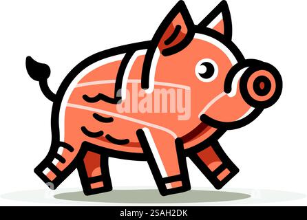 Piggy bank icon. Vector illustration of a piggy bank. Stock Vector