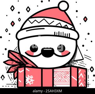 Christmas vector illustration with snowman Stock Vector Image & Art - Alamy