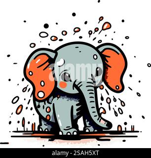 elephant hand drawn vector illustration realistic sketch Stock Vector ...