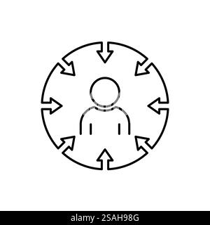 customer centricity icon isolated on white background Stock Vector