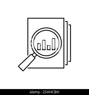 Audit document icon in line style. Result report vector illustration on white isolated background. Verification control business concept. Stock Vector