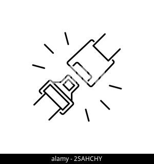 Seat belt line icon. Simple outline style. Seatbelt, safety, car, fasten, buckle, linear, logo, plane, precaution concept. Vector illustration isolate Stock Vector