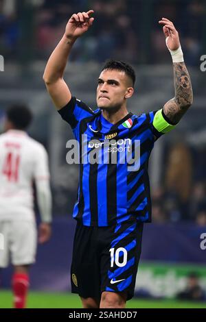 Inter Milan's Lautaro Martinez reacts during the Italian Cup semifinal