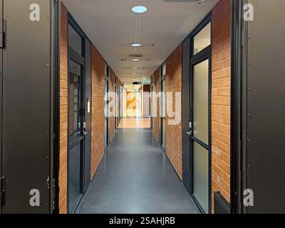 Empty corridor in modern office building Stock Photo