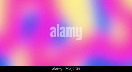 A vibrant gradient background with vibrant pink, blue and yellow hues blending seamlessly into each other. A design with a subtle noise texture that a Stock Photo