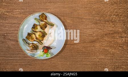 Grilled Artichokes, Spanish Cuisine, Spanish Gastronomy, Spain, Europe Stock Photo