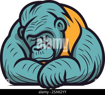 monkey head mascot vector illustration cartoon style Stock Vector Image ...