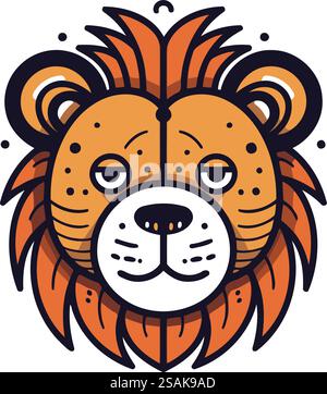 Vector of lion head design on white background. Easy editable layered ...