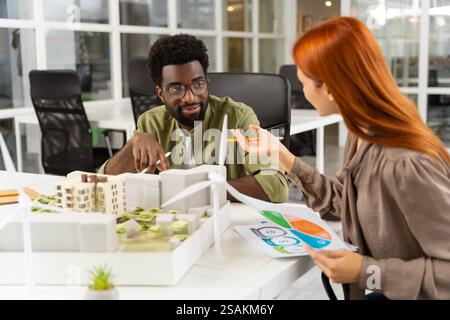 Two young architects working together on a new sustainable project Stock Photo