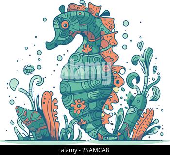 seaweed ocean icon doodle illustration Stock Vector Image & Art - Alamy