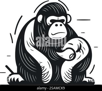 Monkey Logo Design Template Vector Illustration Isolated Stock Vector ...