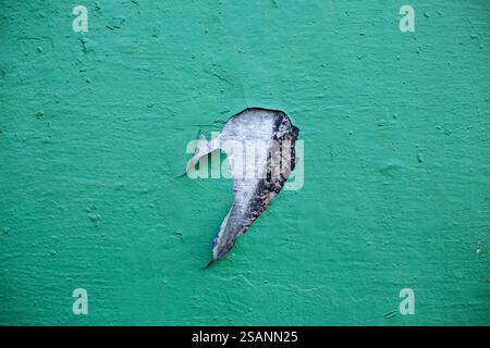 Peeling paint on the wall Stock Photo