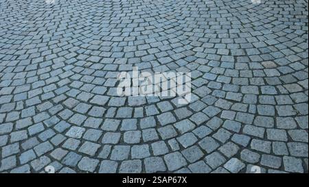 details of a street with stone pavers in an abstract placement or structure. Norway Stock Photo