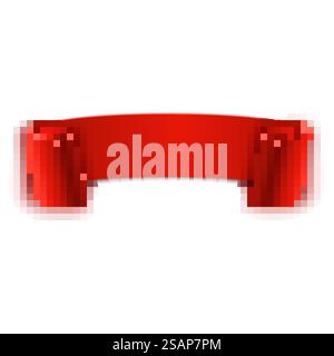 Red realistic detailed curved paper Merry Christmas banner isolated on ...
