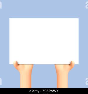 Hands holding blank sign board. Vector sketch, Hand drawn illustration ...