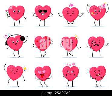 set of heart symbols , in different shapes hearts Stock Vector Image ...
