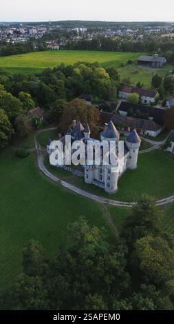 1605 Rouville drone photo Rouville castle france europe Stock Photo - Alamy