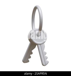 Realistic vintage silver keys icon set seven isolated keys in different ...