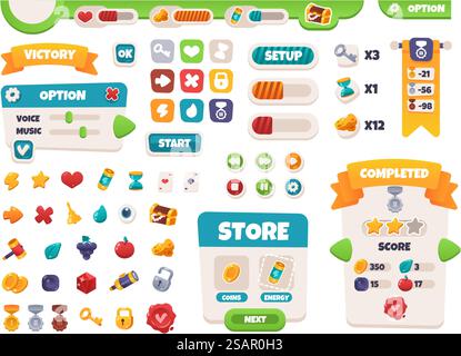 Game UI asset. Gaming user interface health points icon. vector ...