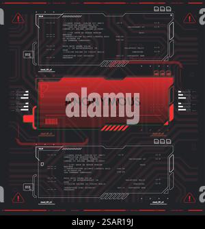 Cyber culture, Cyberpunk futuristic poster. programming and virtual environments. hacking, Modern flyer for web and print. Tech Abstract poster template with HUD elements Stock Vector