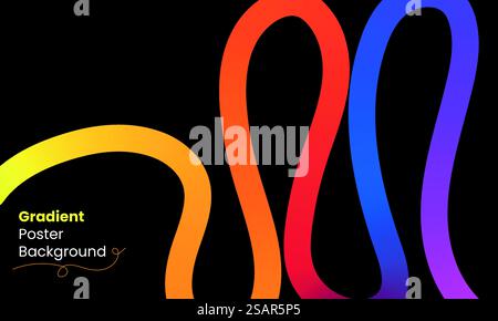 Abstract wavy shape with Colorful gradient. Vector illustration. Stock Vector