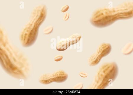 Peanuts and nut pods Stock Vector