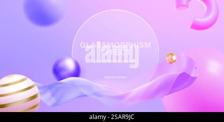Geometric glassmorphism template Stock Vector