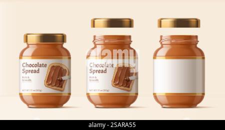 Chocolate spread package design Stock Vector
