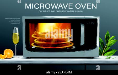 Microwave oven ad Stock Vector