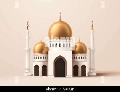 Cute mosque building model Stock Vector