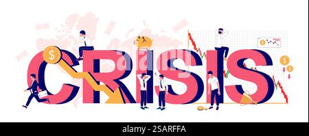 Unemployment typography banner template, vector flat illustration Stock ...