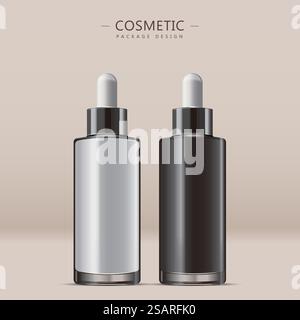 Essential oil glass bottle Stock Vector