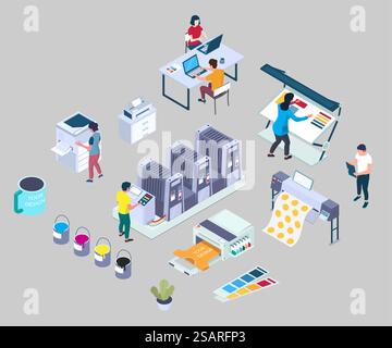 Vector isometric copy and print shop Stock Vector Image & Art - Alamy