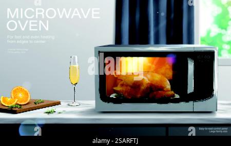 Microwave oven ad Stock Vector
